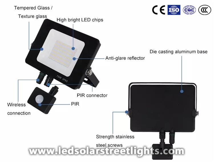 details of flood light with photocell